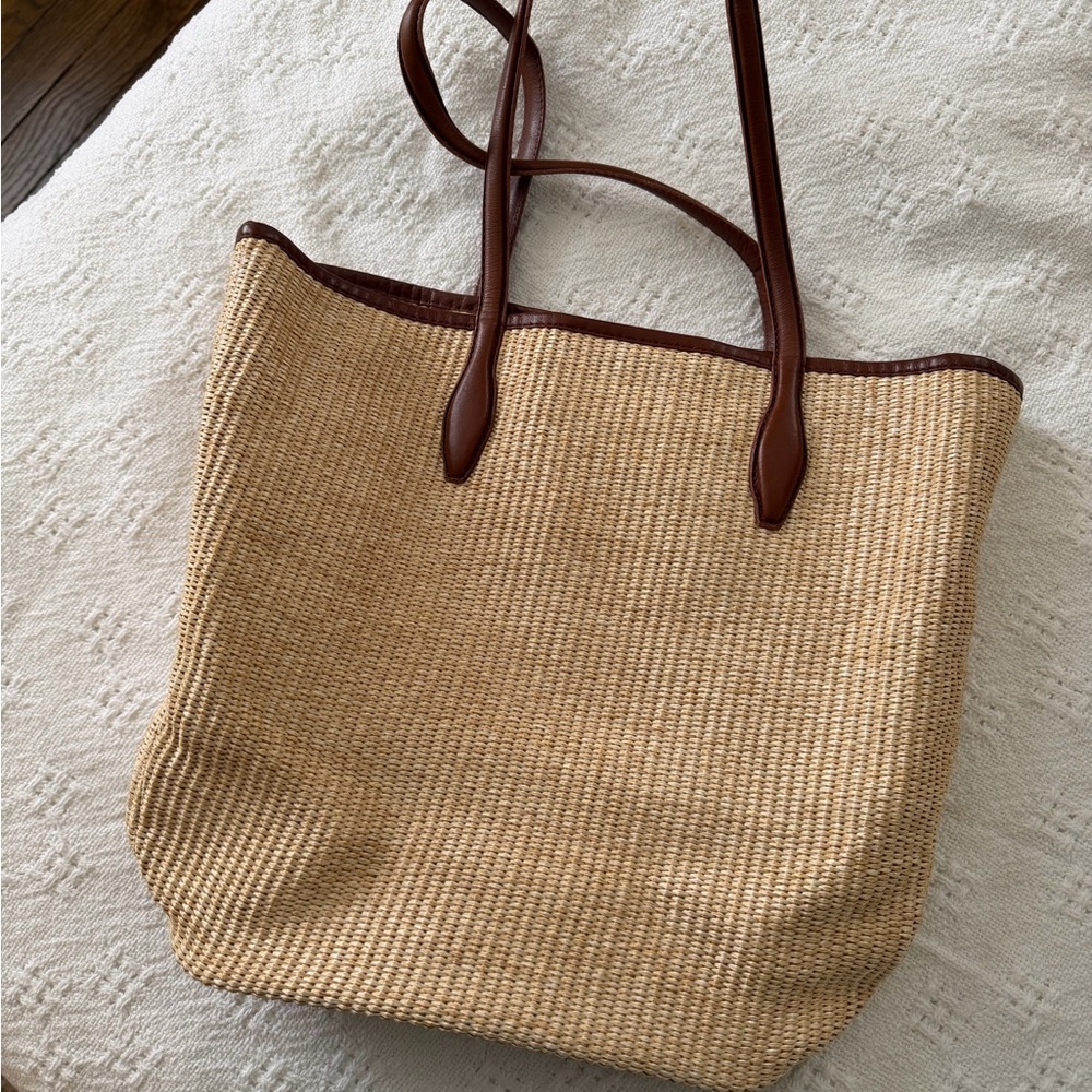 Madewell Woven Tan and Brown Tote